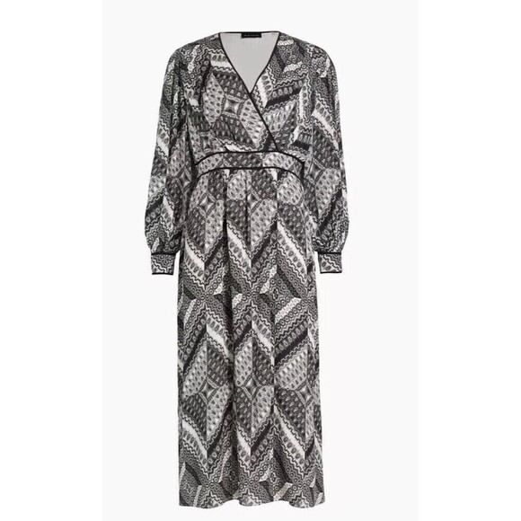 NWT ELIE TAHARI The Caelan Printed Silk Midi Dress Sz 8 MSPR $595 - Picture 1 of 7